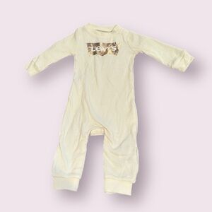 NWT Levi's Cream Waffle Knit Baby One-Piece Metallic Logo Size 9 Months